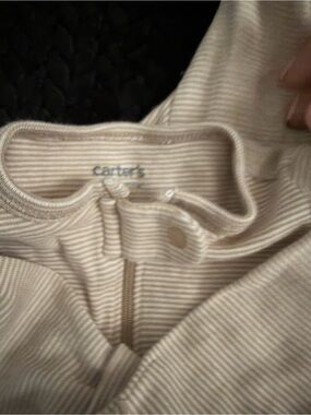 Carter's Cream and White Striped Crew Neck Sweater